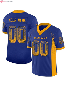 Custom Royal Yellow-White Mesh Drift Moda Fútbol Jersey - Product Image 3