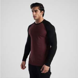 Men's Grey Season Tee with Maroon-Black Pattern Comfortable <b>Undershirt</b> - Product Image 3