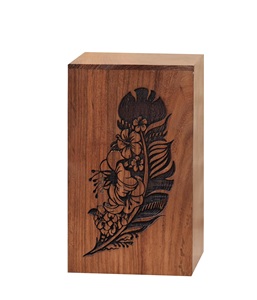 Leaf Rose <b>Urn</b> Memorial Cremation Wood <b>Urn</b> Adults for Burial Lid Pet for Human <b>Urn</b> (XXL <b>Large</b>) - Product Image 1