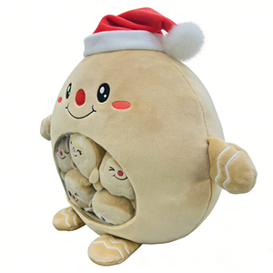 Ensemble de peluches personnalisées Bonhomme en pain d'épices, jouet en peluche de Noël en forme de pain d'épices, rembourrage en coton PP, peluche unisexe Bonhomme en pain d'épices, mini-biscuits pour bébés - Product Image 2