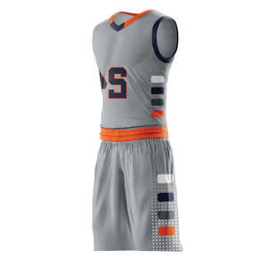 Uniformes de Baloncesto Personalizados Reversibles para Adultos, Diseño Nuevo en Gris, de Poliéster Estampado, Tallas Grandes - Product Image 4