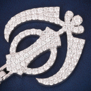 Lujo 925 Plata Khanda colgante Iced Out Moissanite diamante Sikh joyería religiosa personalizado Bling venta al por mayor Hip Hop colgante - Product Image 3