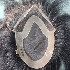 Taz Hair BD Fusion, Cabello Humano Remy con Trama Cosida a Mano, Peluca con Base de Encaje Frontal, Color Mixto 1B, Parches de Cabello Gris, Prótesis Capilar - Product Image 1