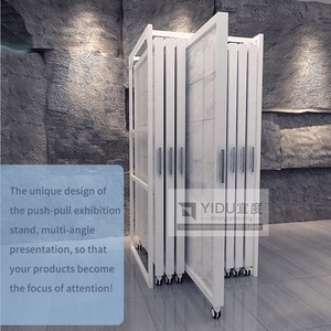 可伸缩滑动展示架，带定制立式旋转样品和陈列室搁板 - Product Image 2