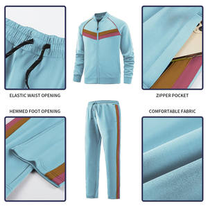 Survêtements lavés à l'acide survêtement zippé 100% coton éponge surdimensionné pour homme pantalon de survêtement évasé empilé et ensemble de fermeture éclair - Product Image 6