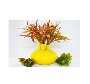 Vase de revêtement en poudre jaune Design Unique chaud vente indien Antique couleur fleur Vase luxe Style Vase pour la maison de luxe - Product Image 3