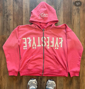 Sweats à capuche Vintage en détresse éponge française surdimensionné hommes fermeture éclair recadrée lavage à l'acide à capuche en gros de haute qualité poids lourd 350gsm - Product Image 1