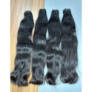 Extensions de cheveux vierges ondulés indiens à cuticule alignée naturelle 100% Faisceaux de cheveux bruts non transformés à donneur unique Extensions de cheveux humains - Product Image 6
