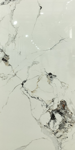 กระเบื้องพอร์ซเลนเคลือบเงาขนาด600x1200มม. ดีไซน์เรียบเนียนแบบหินอ่อนดูหรูหราสำหรับบ้าน - Product Image 2