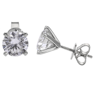 Pendientes de oro amarillo de 14 quilates cultivados en laboratorio de 4 quilates, aretes clásicos de diamante CVD, ajuste de 4 puntas, Color F, chapado en rodio, certificado IGI - Product Image 2