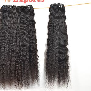 ขายส่งคุณภาพสูง 100% ดิบบริสุทธิ์มัดสีดําหยิกอินเดียวัดต่อผมมนุษย์ - Product Image 4