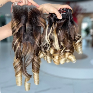 Extensions de cheveux humains vietnamiens de couleur de surbrillance rebondissante de la plus haute qualité avec fermeture de prix de gros et paquet 2025 - Product Image 4