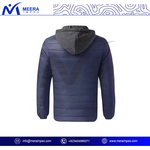 Chaqueta acolchada de diseño personalizado para hombre, Abrigo acolchado cálido a prueba de viento para invierno, ropa de calle para exteriores, prendas de vestir exteriores informales de moda con capucha - Product Image 3