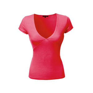 Deep <b>Neck</b> Summer Women Yoga <b>Top</b> Breathable Soft Fabric <b>Top</b> Casual Cotton Spandex T Shirt for Women Sustainable Eco Friendly - Product Image 3