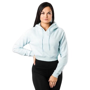 Sudadera Corta de Invierno con Capucha para Mujer, Marca Personalizada, para Entrenamiento y Fitness, con Forro Polar, Impresión de Logotipo Personalizado en la Parte Delantera - Product Image 2