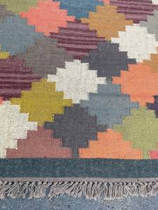 Alfombra Kilim, alfombra de yute indio bohemio, alfombra marroquí, Alfombra de yute de lana tejida a mano, alfombra Bohemia, alfombra Kilim multicolor nórdica del sudoeste. - Product Image 3