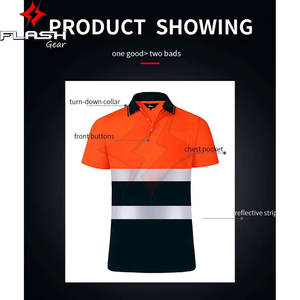 Camiseta Polo de Trabajo de Seguridad Reflectante de Manga Corta para Hombre, Alta Visibilidad, ANSI Clase 1, Impermeable, con Logotipo Personalizado - Product Image 2