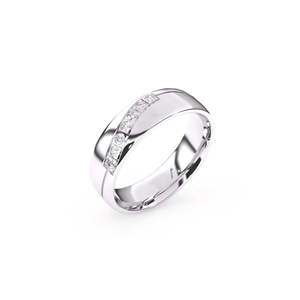Anillo único con diamante cultivado en laboratorio para ella, de 0.12 quilates, redondo, en oro amarillo, blanco y rosa de 9 quilates. - Product Image 1