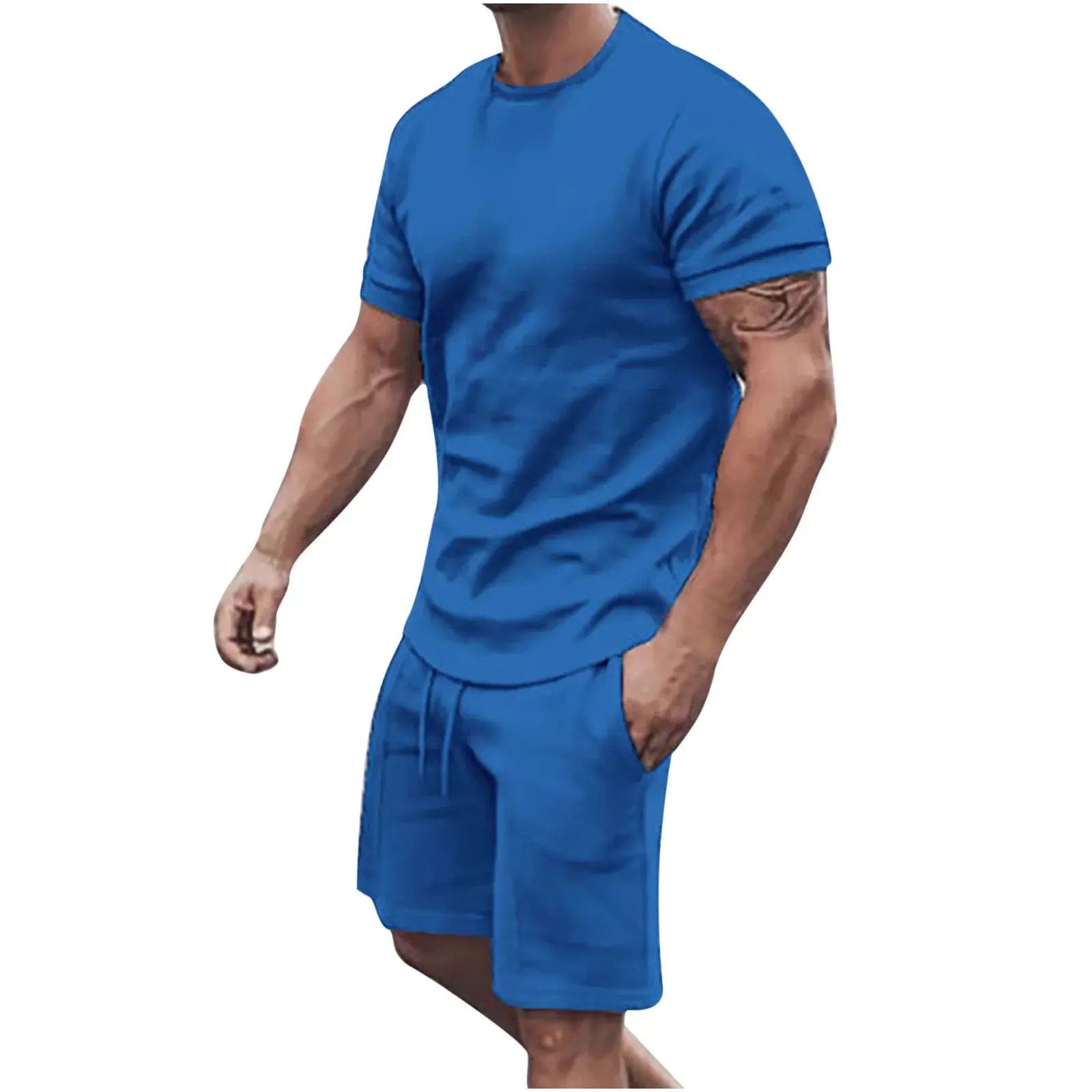 Roupas masculinas respiráveis feitas sob medida para uso na rua, tamanho dos EUA, camisetas pesadas e conjunto curto para homens, 2024, feitas sob medida