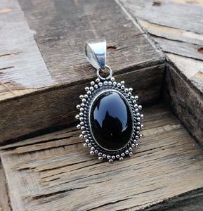 Bijoux pour femmes argent Boho Style pendentif bijoux 925 argent Sterling noir Onyx pierre précieuse tendance pendentif fait main cadeau pour - Product Image 4