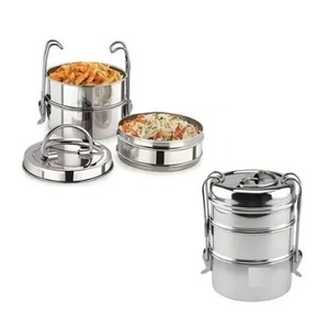 Hot <b>Sale</b> Stainless Steel Tiffin <b>Box</b> 9*3 Clip Carrier <b>for</b> Hotel Restaurants and Kitchen <b>for</b> Your Meal - Product Image 6