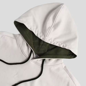 Sweat à capuche en coton épais surdimensionné vierge sans ficelles pour hommes vêtements de rue pour la saison d'hiver vêtements de marque teints en couleur unie - Product Image 3