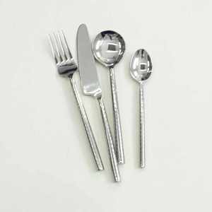 Ensemble de couverts élégants et durables en acier inoxydable, design classique, finition miroir, durable, passe au lave-vaisselle pour cadeaux d'affaires - Product Image 5