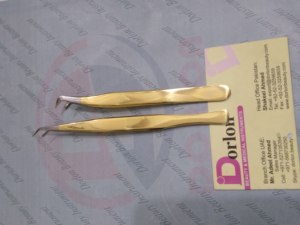 แหนบสำหรับต่อขนตาและกระจกแผ่นทองทำจากสเตนเลสมืออาชีพ - Product Image 4