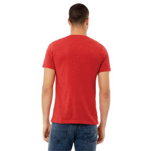 Heather Red Unisex CVC T-Shirt - 52% Airlume Cotton, 48% Poly, 32 Single, 4,2 oz, manga corta - Product Image 3