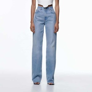 Fabricante negro últimas señoras de talla grande femeninos Pantalones vaqueros de pierna recta de longitud completa para mujeres mamá pantalones vaqueros holgados - Product Image 1