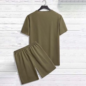 New Arrival OEM Custom <b>Top</b> Quality Cotton <b>Men's</b> Clothing Sets Plus Size T Shirt and Short Two Piece <b>Men</b> Set Breathable Summer - Product Image 2