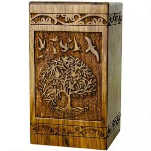 Handcrafted Wooden Cremation Urn <b>Tree</b> of Life Design Memorial Urn for Ashes <b>Decorative</b> Funeral Keepsake Box - Product Image 1