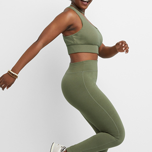 Conjunto de Leggings y Sujetador Deportivo Sin Costuras Ecológico de Alta Sujeción para Mujer, Logotipo Frontal, Material Spandex/Nailon, Servicios OEM/ODM - Product Image 3