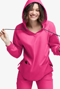 Sudadera con capucha médica para mujer con cordón y bolsillo de utilidad - Product Image 2