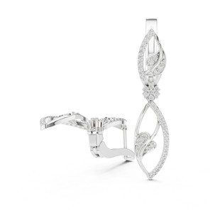 Pendientes colgantes redondos de moissanita con diseño de infinito en forma de 8, de plata de ley 925, con pavé de 88 piedras engastadas en punta. - Product Image 5