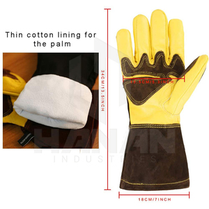 Vente en gros Logo personnalisé Gant de soudage en cuir de vache pour hommes Équipement de sécurité personnelle Gants de sécurité industrielle pour les mains - Product Image 4