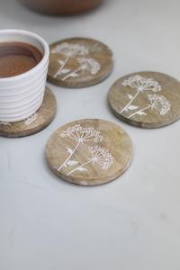 Natural Wood <b>coaster</b> <b>Set</b> <b>with</b> <b>holder</b> new two tone wood Protect Surface and Enhance Your Decor Perfect Outdoor Setting Best Sale - Product Image 5