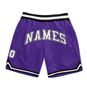 Industrie Direct Engro Sportswear Short de basket-ball confortable personnalisé violet blanc-noir authentique - Product Image 1
