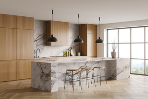 Albinus Custom Kitchen & Bathroom Vanity <b>Tops</b> Natural Carrara Calacata Hotel Project Prefab Cut Size Quartz Stone Countertops - Product Image 1