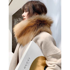 Bufanda de piel de zorro rojo entera con hebilla magnética estilo cuadrado - Product Image 4