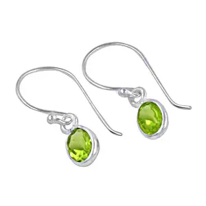 Pendientes Colgantes de Plata 925 con Peridoto, Perla de Agua Dulce, Esmeralda, Diamante, Chapado en Oro, Forma de Flor para Mujer, para Bodas - Product Image 2