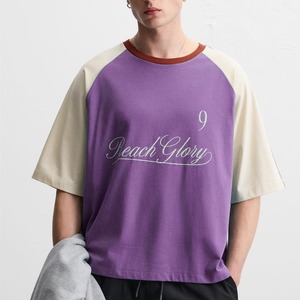 เสื้อยืดโอเวอร์ไซส์สไตล์สตรีทแวร์ผู้ชาย/ผู้หญิง  คอโอ  ผ้าคอตตอน 230 กรัม  ทรงหลวม  แขนยาว  ไม่เป็นขุย  ดีไซน์คัลเลอร์บล็อก  ทันสมัย - Product Image 1