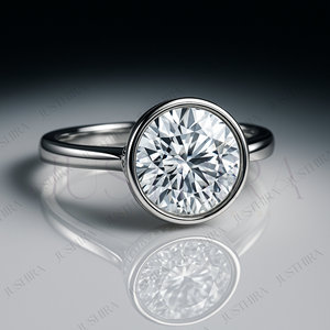 925 <b>Silver</b> Most Selling Bezel Setting Round Cut Diamond <b>Ring</b> for Everyday Wear Office Use and Elegant Styling Gift For Her - Product Image 3