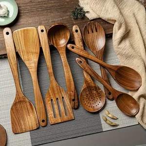 Ensemble de spatules en bois naturel rustique |   Fournisseur en gros |   OEM/ODM - Product Image 2