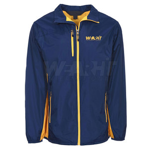 Chaqueta bomber de satén azul ligera para hombre con logotipo personalizado, gran oferta, cortavientos de moda para ropa de calle al aire libre, posición frontal del logotipo - Product Image 1