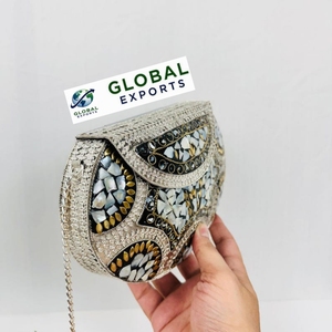 Bolso de noche de lujo de metal de mosaico pulido indio hecho a mano para mujer para fiestas a precio mayorista - Product Image 5