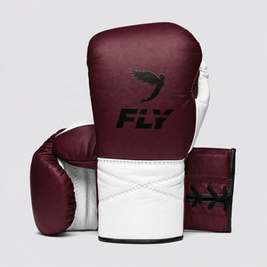 Guantes de Boxeo Profesionales Rosa Blanco con Nombre Personalizado Bordado, Cierre de Cordones en los Dedos, Cuero Transpirable - Product Image 4