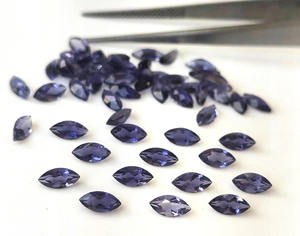 พลอยไอโอไลต์ธรรมชาติทรงมาร์คีส์เจียระไนแบบเหลี่ยม ขนาด 2x4มม.-6x12มม. สีฟ้ามีประกายเปลี่ยนสี สำหรับทำเครื่องประดับ ขายส่ง - Product Image 2