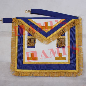 Tablier provincial complet avec col maçonnique Regalia tablier en cuir d'agneau pour uniforme - Product Image 3