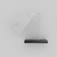 Trophée en acrylique de l'État du Gujarat, carte de l'État, durable, poli, gravé, imprimé en typographie, style sportif, culturel, corporatif